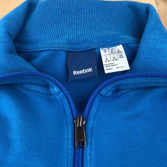 Reebok, blue zip sweater, Size woman US M - Picture 2 of 12